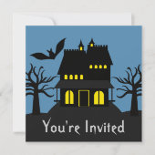 Spooky Haunted House Halloween Invite Kaart (Voorkant)
