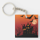 Spooky Haunted House Halloween Night Sleutelhanger (Voorkant)