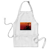 Spooky Haunted House Halloween Night Standaard Schort (Voorkant)