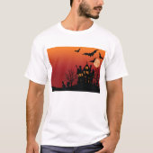 Spooky Haunted House Halloween Night T-shirt (Voorkant)