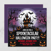 Spooky Haunted House Halloween Party Design Kaart (Voorkant / Achterkant)