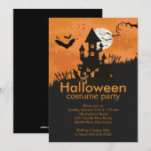 Spooky Haunted House Halloween Party Invitation Kaart (Voorkant / Achterkant)