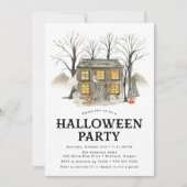 Spooky Haunted House Halloween Party Kaart (Voorkant)