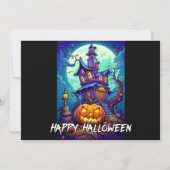 Spooky Haunted House Halloween Party Uitnodigingen (Achterkant)