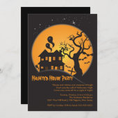 Spooky Haunted House Halloween Party Uitnodigingen (Voorkant / Achterkant)