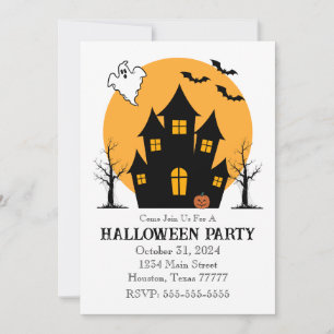 Spooky Haunted House Invitation Kaart