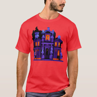 Spooky Haunted House Mansion Ghost Scene voor Hall T-shirt
