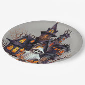 Spooky Haunted House Papieren Bordje (Gekanteld)