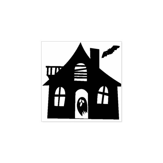 SpOoKy Haunted House Rubber Stamp Rubberstempel (Afrduk)
