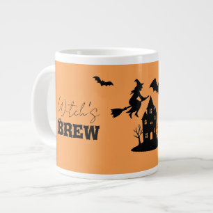 Spooky Haunted House & Witch Silhouette   Extra Grote Beker