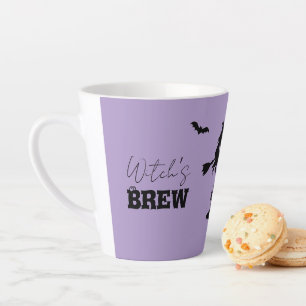Spooky Haunted House & Witch Silhouette Latte Mok