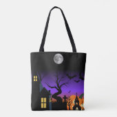 Spooky Haunted Night Halloween Tote Bag (Dos)