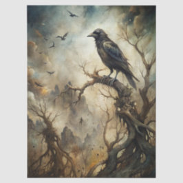 Spooky Haunting Fantasy Gothic Raven  Tissuepapier
