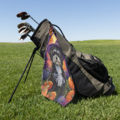 Spooky Havanese hond Halloween heks en pompoen Golfhanddoek (Groen)