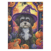 Spooky Havanese hond Halloween heks en pompoen Tafelkleed (Voorkant)