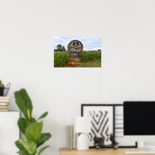 Spooky Hay Bale Poster (Thuiskantoor)