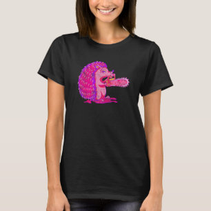 Spooky Hedgel Vaporwave Creepy Animal Chainzaag H T-shirt