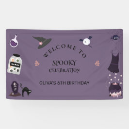 Spooky heks Halloween verjaardagsfeestje Spandoek