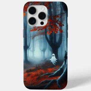 Spooky Herfst bossen met een spook iPhone 15 Pro Max Hoesje
