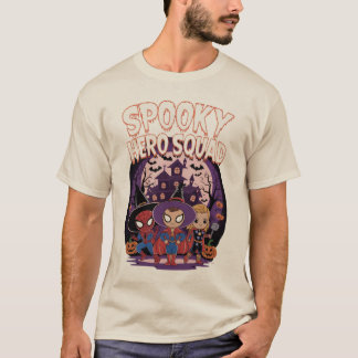 Spooky Hero Squad: Schattige Chibi Superhelden T-shirt