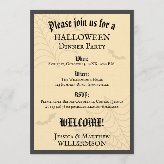 Spooky House Halloween Dinner Party Invitation (Dos)