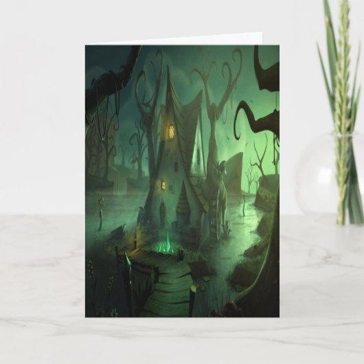 Spooky House Halloween Kaart (Voorkant)