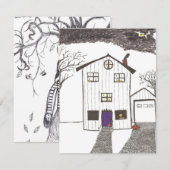 Spooky house Halloween nodigen Kaart (Voorkant / Achterkant)