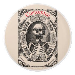 Spooky Human Skull Thunder_Cove Keramische Knop