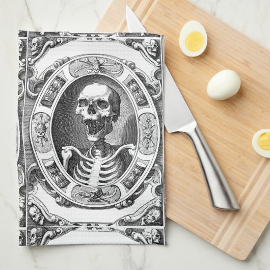 Spooky Human Skull Thunder_Cove Theedoek (Quarter Fold)