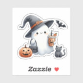 Spooky Iced Coffee Vinyl Sticker (Vel)