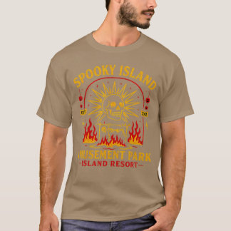 Spooky Island Amusement Park Skeleton Beach Party  T-shirt