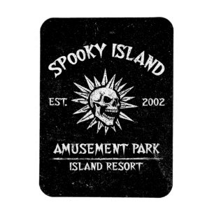 Spooky Island Est 2002 Pretpark Schedel Magneet