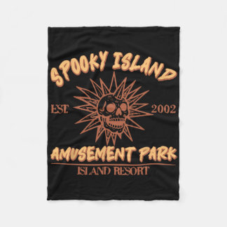 Spooky Island Est 2002 pretpark Skull Hallow Fleece Deken