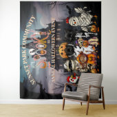 Spooky jaarlijkse Halloween evenement achtergrond Wandkleed (In situ)