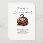 Spooky Jack-O' Lantaarn Pompoen Carving Party Kaart (Voorkant / Achterkant)