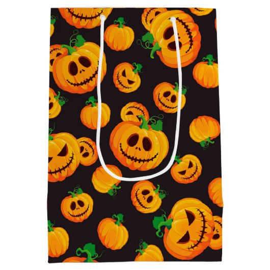 Spooky Jack-O-Lantern Halloween Gift Bag Medium Cadeauzakje (Achterkant)