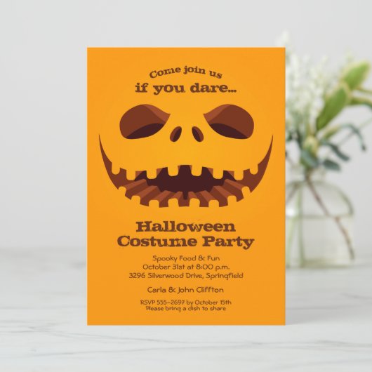 Spooky Jack o' Lantern Halloween Kaart (Staand voorkant)