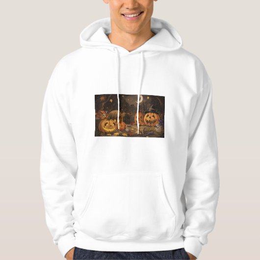 Spooky Jack-o'-Lantern Halloween Pullover Hoodie. (Voorkant)