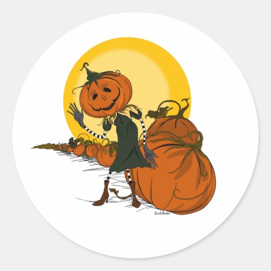 Spooky Jack o Lantern Halloween Sticker (Voorkant)