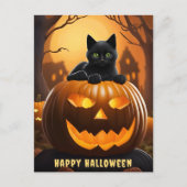 Spooky Jack-O-Lantern Happy Halloween Briefkaart (Voorkant)