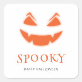 Spooky Jack O Lantern Happy Halloween Vierkante Sticker (Voorkant)