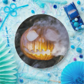 Spooky Jack-o-lantern Papieren Bordje (Feest)