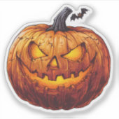 Spooky Jack-o-Lantern Pumpkin Sticker (Voorkant)