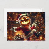 Spooky Jack-O-Lantern Santa Briefkaart (Voorkant / Achterkant)