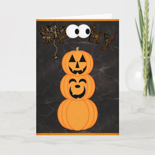 Spooky Jack-o-Lantern Tower Halloween Kaart (Voorkant)