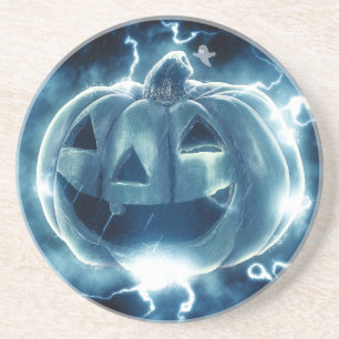 Spooky Jack-o-Lantern Zandsteen Onderzetter