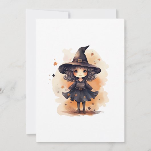 Spooky Jack O’Lanterns Bats Witch Halloween Party Kaart (Achterkant)