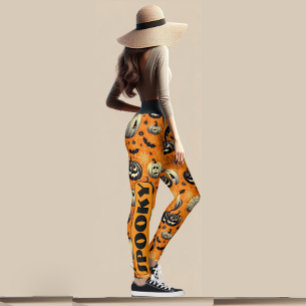 Spooky Jack O Lanterns Oranje pompoen Spider Web Leggings