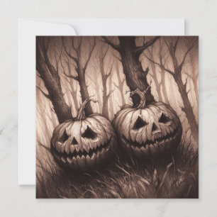 Spooky Jack O'Lanterns Halloween Horror Kaart