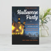 Spooky Jackolantern Persoonlijke Halloween Party Kaart (Staand voorkant)